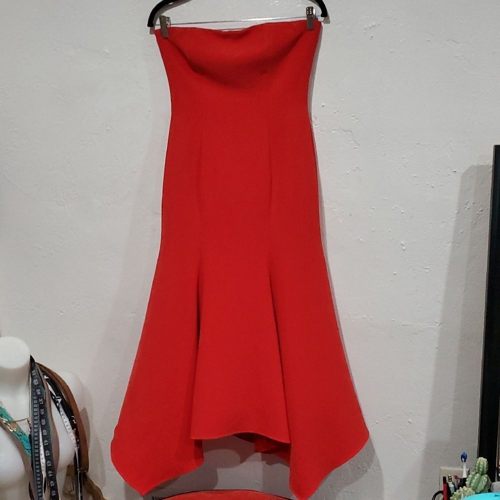 Jaygodfrey Elegant Red Strapless Dress Size 2